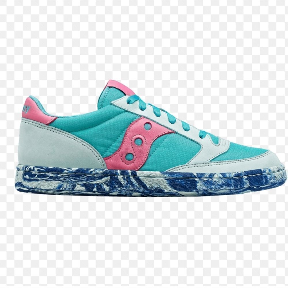 Saucony Jazz Court Sneaker In Aqua/pink unisex - Picture 2 of 5